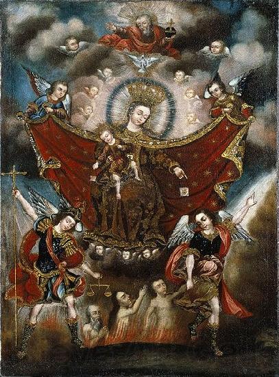 Diego Quispe Tito Virgin of Carmel Saving Souls in Purgatory France oil painting art